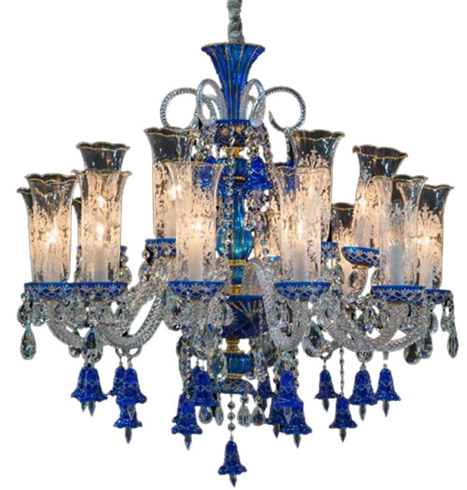 Lighting Winter Palace 18 Light Chandelier in Blue, Clear and Gold image