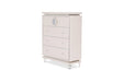 Glimmering Heights Upholstered 5 Drawer Chest in Ivory image