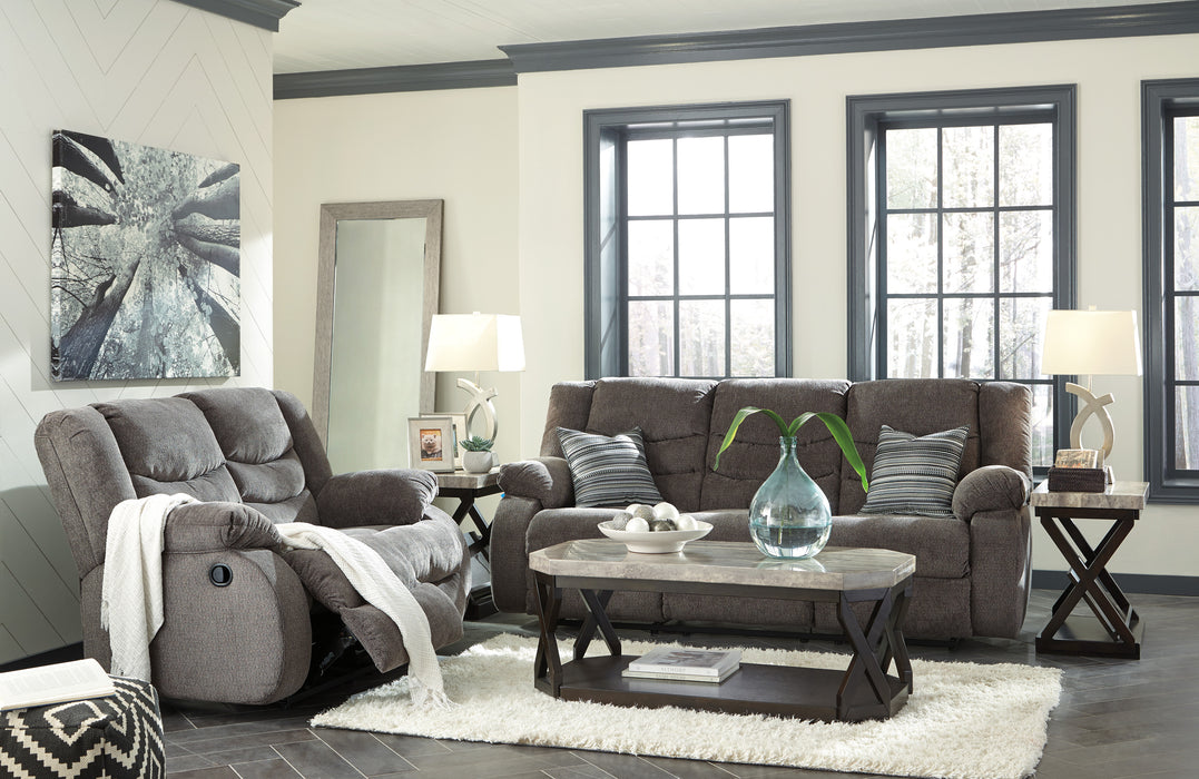 Tulen Manual Reclining Sofa and Loveseat Set- Gray