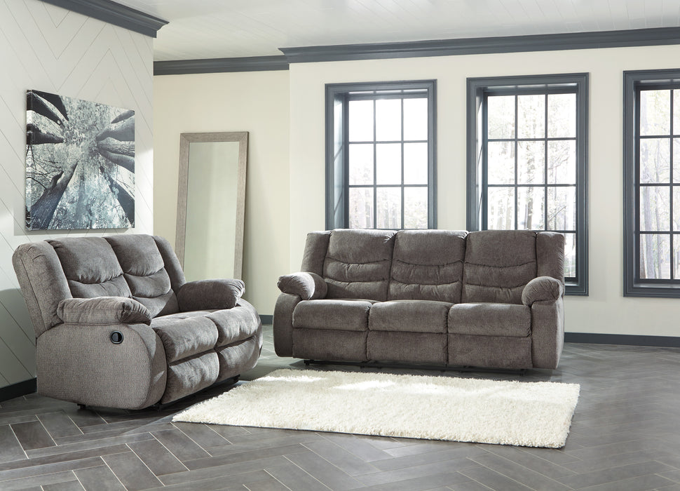 Tulen Manual Reclining Sofa and Loveseat Set- Gray
